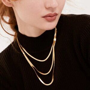 💛Gold plated layer snake necklace